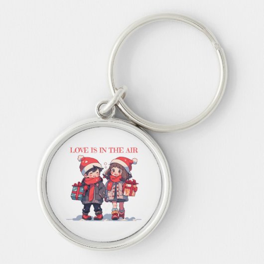 Kerstkoppel - Liefde is in de lucht Sleutelhanger (Voorkant)
