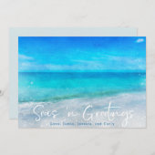 KERSTKORTING AAN DE KUST | Tropisch strand Kerstmi Feestdagenkaart (Voorkant / Achterkant)