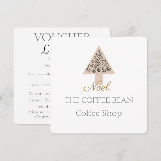 Kerstkorting voor koffiezaak (Voorkant / Achterkant)