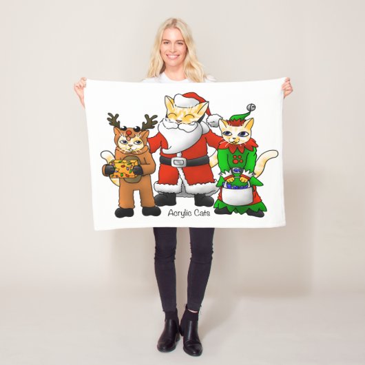 kerstkostuum Winkelende gezinskatten Fleece Deken (In situ)