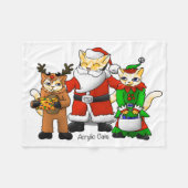 kerstkostuum Winkelende gezinskatten Fleece Deken (Voorkant (Horizontaal))