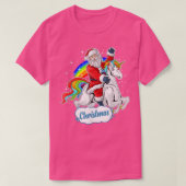 kerstkostuum Xmas PJ Santa Riding Unicorn T-shirt (Design voorkant)
