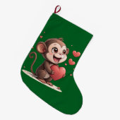 Kerstkous, Aap Rode Harten Liefde Grote Kerstsok (Voorkant (Hangend))