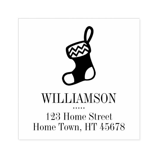 Kerstkous Familie Naam en Retouradres Rubberstempel (Afrduk)