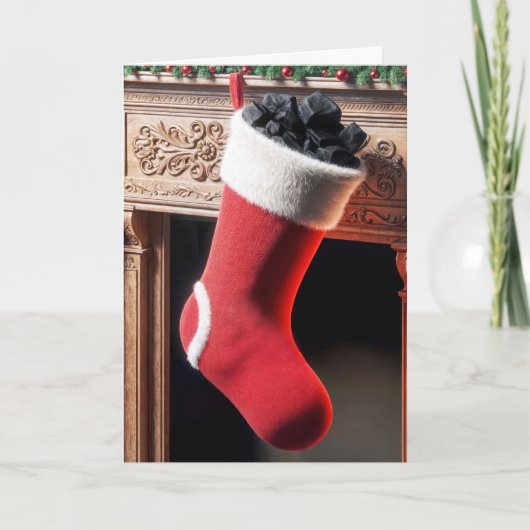 Kerstkous gevuld met kolen kaart (Voorkant)