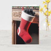 Kerstkous gevuld met kolen kaart (Gele Bloem)