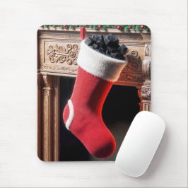 Kerstkous gevuld met kolen muismat