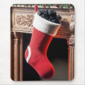 Kerstkous gevuld met kolen muismat (Voorkant)