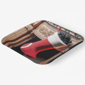 Kerstkous gevuld met kolen papieren bordje (Gebogen)