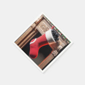 Kerstkous gevuld met kolen servet (Hoek)