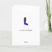 Kerstkous Kat Sneeuwvlokken Wenskaarten Feestdagen Kaart (Achterkant)