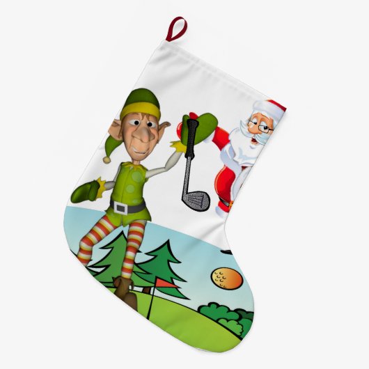 Kerstkous, Kerst Elf Golf Grote Kerstsok (Voorkant (Hangend))