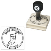 Kerstkous Lijn Kunstontwerp Prettig Kerstfeest Rubberstempel (Gestempeld)