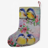 Kerstkous met Cute Vogels Kleine Kerstsok (Achterkant)