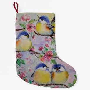 Kerstkous met Cute Vogels Kleine Kerstsok