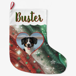 Kerstkous met elke foto, persoon of huisdier grote kerstsok