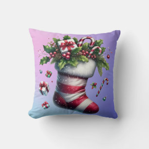 Kerstkous met geschenken en snoepjes kussen