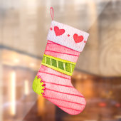 Kerstkous Met Hartjes Raamsticker (Vel 2)