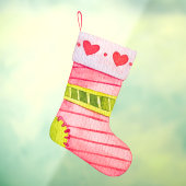 Kerstkous Met Hartjes Raamsticker (Vel 3)