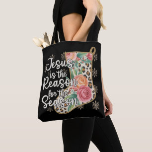 Kerstkous met Jezus is de reden voor het seizoen P Tote Bag