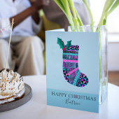 Kerstkous met Monogram Abstract Patroon Kaart