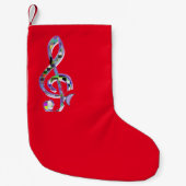 Kerstkous Muziek Clef Res Santa Claus Sock Kleine Kerstsok (Voorkant)