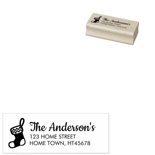 Kerstkous Naam Retouradres Rubberstempel (Gestempeld)