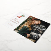 Kerstkous Notitie Foto Kerstmis Folie Uitnodiging (Gedraaid)