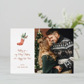 Kerstkous Notitie Foto Kerstmis Folie Uitnodiging (Staand Voorkant)