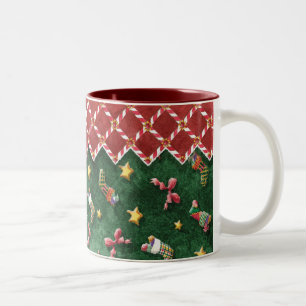 Kerstkous op Candy Cane Stripe Coffee Cup Tweekleurige Koffiemok