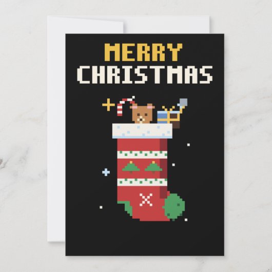 Kerstkous Pixel Art Kerstkaart (Voorkant)