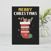 Kerstkous Pixel Art Kerstkaart (Staand voorkant)
