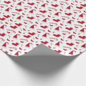 Kerstkous Santa Hoed Candy Cane Cadeaupapier (Hoek)