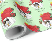 Kerstkous Schattige Calico Kitten Cadeaupapier (Rol Hoek)
