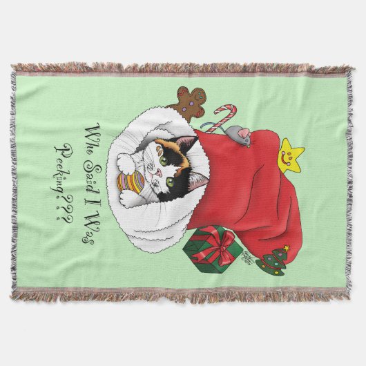 Kerstkous Schattige Calico Kitten Deken (Voorkant)