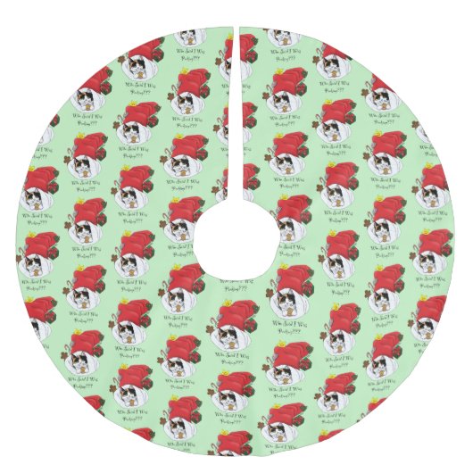 Kerstkous Schattige Calico Kitten Kerstboom Rok (Voorkant)