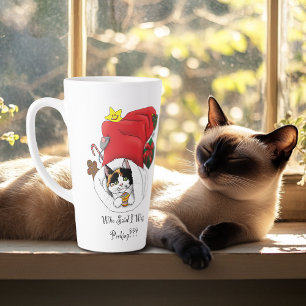 Kerstkous Schattige Calico Kitten Latte Mok