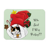Kerstkous Schattige Calico Kitten Magneet (Horizontaal)