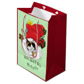 Kerstkous Schattige Calico Kitten Medium Cadeauzakje (Voorkant Gekanteld)