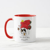 Kerstkous Schattige Calico Kitten Mok (Links)