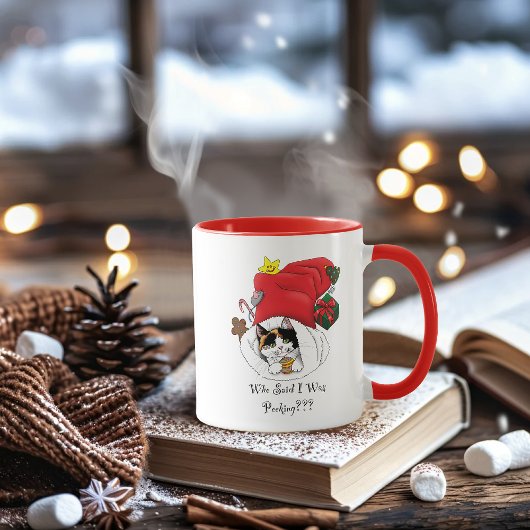 Kerstkous Schattige Calico Kitten Mok