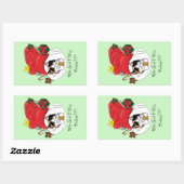 Kerstkous Schattige Calico Kitten Rechthoekige Sticker (Vel)