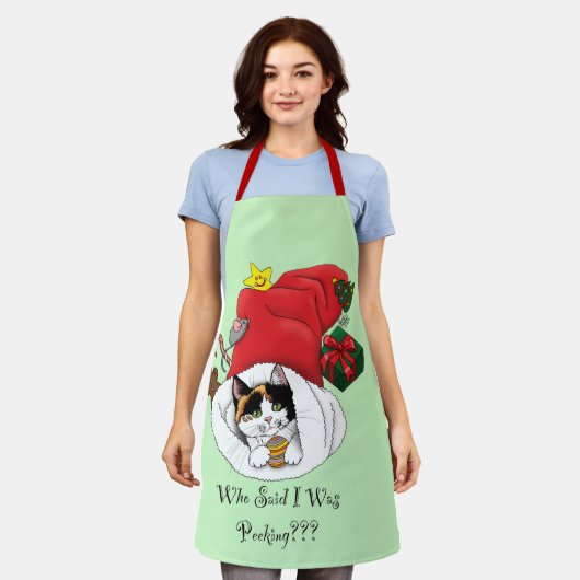 Kerstkous Schattige Calico Kitten Schort (Gedragen)