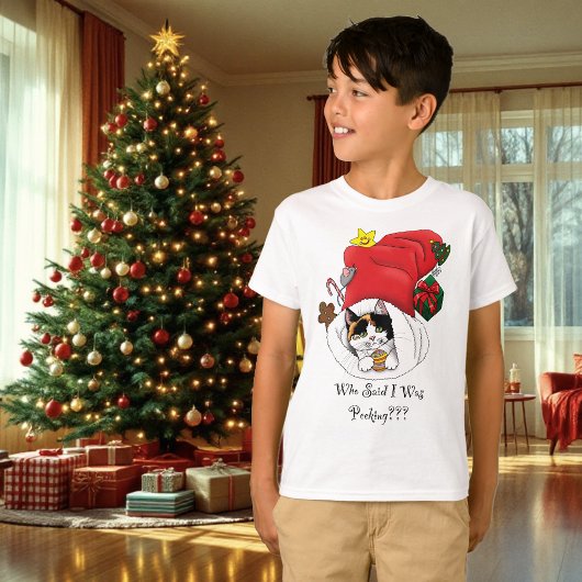 Kerstkous Schattige Calico Kitten T-shirt