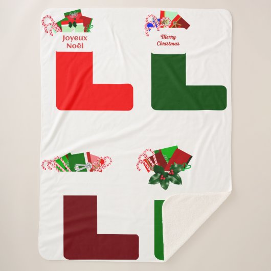 Kerstkous Sherpa Deken (Voorkant)