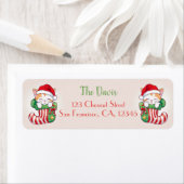 Kerstkous - Sleeping Kitten in Santa Hat Etiket (Insitu)