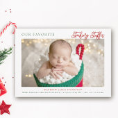 Kerstkous Stuffer Rood Groen Foto Baby Aankondiging