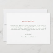 Kerstkous Stuffer Rood Groen Foto Baby Aankondiging (Achterkant)