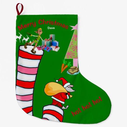 Kerstkous, Suikerstok Elf Santa Grote Kerstsok (Voorkant)