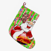 Kerstkous, teddybeer grote kerstsok (Voorkant (Hangend))